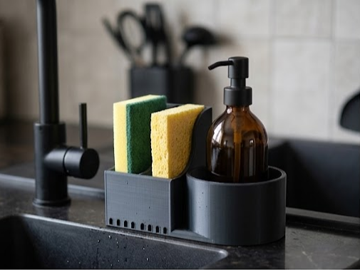 Kitchen Organizer – Dual Sponge & Soap Dispenser