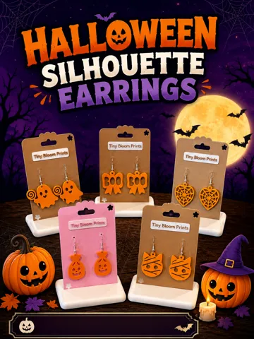 Pendientes: Halloween Silhouette Earrings – 5 Designs — vista de referencia 2