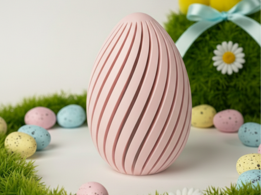 Spiral Easter Egg Lamp | Minimalist Spring Decor