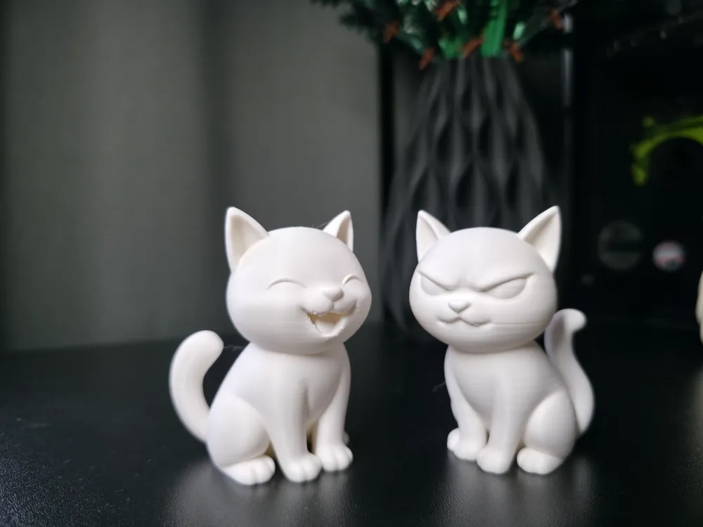 Happy & Grumpy Cat Figurines - Free 3D Print Model - MakerWorld