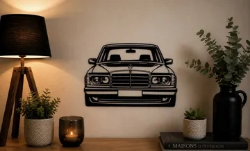 Cuadro decorativo en 3D: Mercedes-Benz W123 – Front View Wall Art — vista de referencia 3