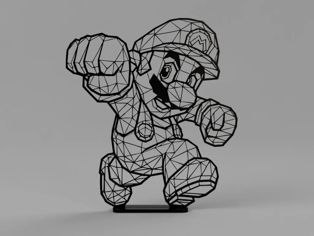 Low poly Super Mario with stand - Free 3D Print Model - MakerWorld