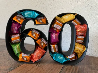 60. Geburtstag - Form für Deko, Bonbons, Moos etc.