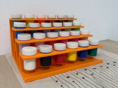 Paint Bottle Holder – 24 Slots (28.5 mm Holes)