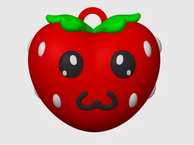 ♡ Cute Heart-shaped Strawberry keychain ♡