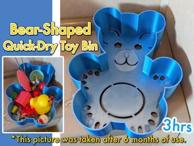 Bear-Shaped Quick-Dry Toy Bin