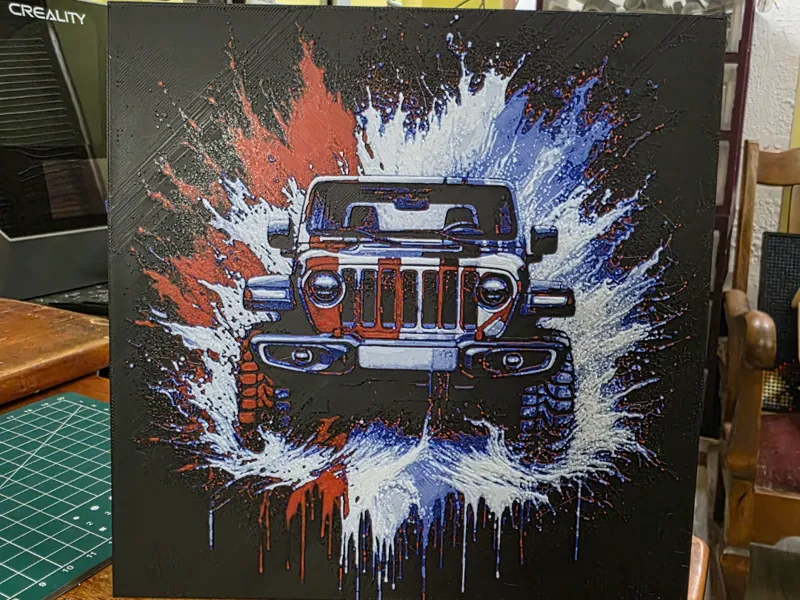 Splash Art Jeep HueForge V2
