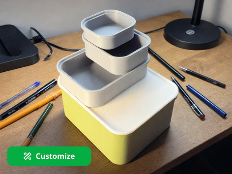 customizable stack-bin with lid