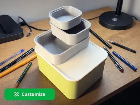 customizable stack-bin with lid