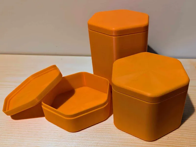 Simple Hexagon Container - 100mm Diameter