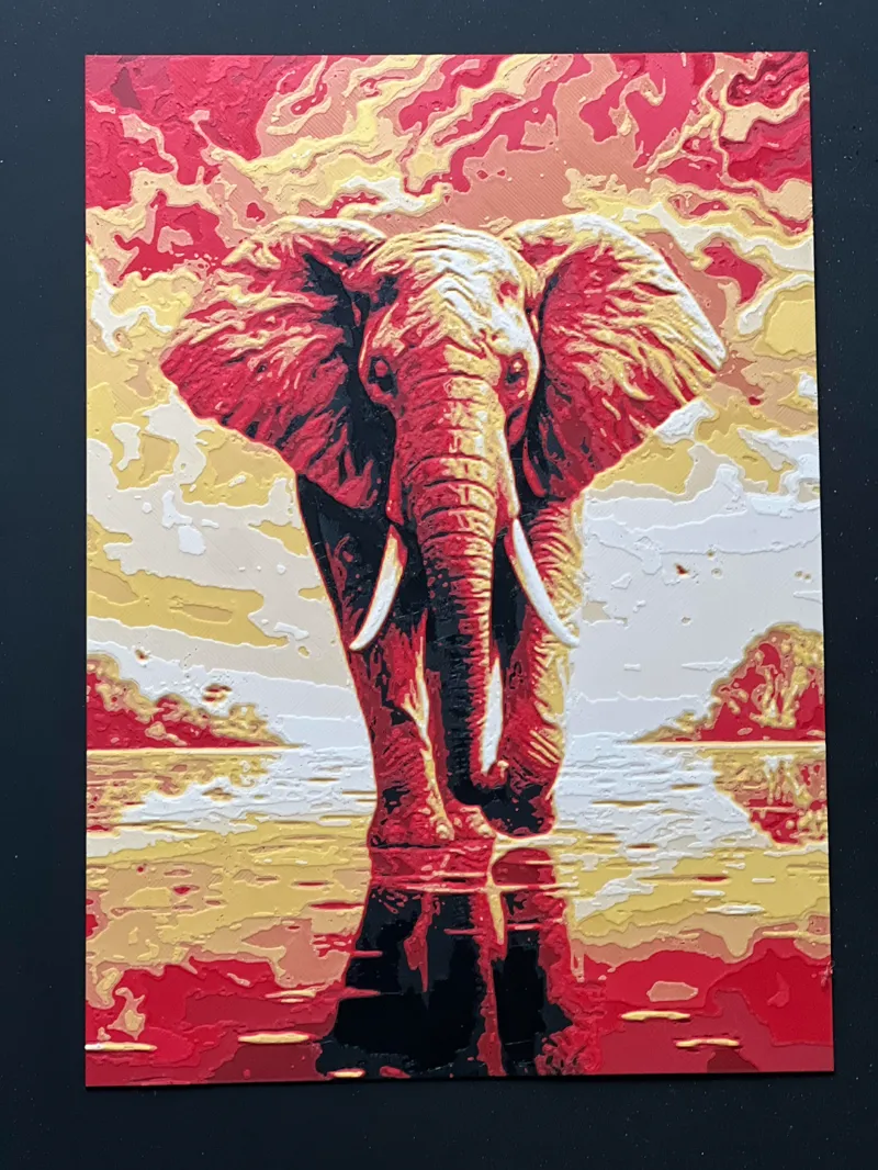 African elephant Hueforge