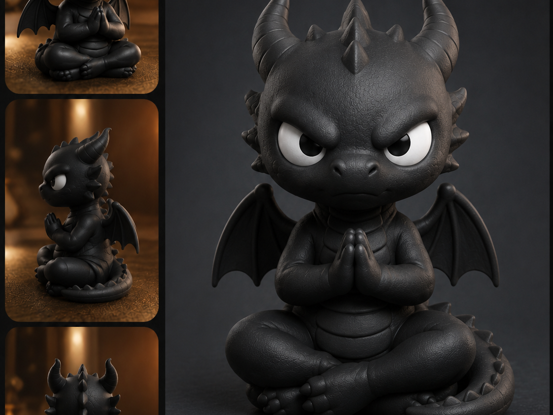 Grumpy Zen Dragon Monk Figurine