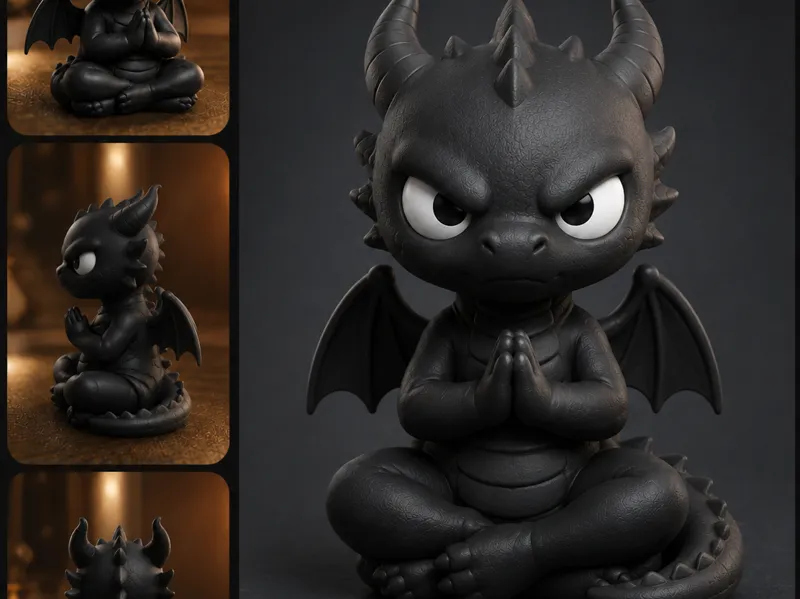 Grumpy Zen Dragon Monk Figurine