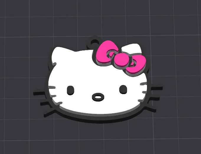 Hello Kitty Keychain - Free 3D Print Model - MakerWorld