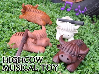 Croaking Cow - Highland Guiro Musical Toy +Maracas