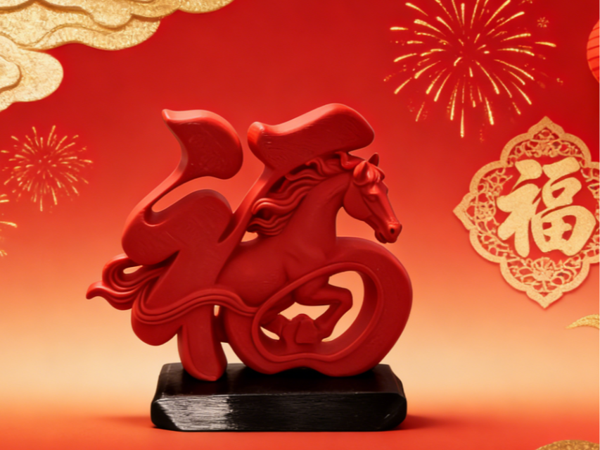 《栖福》— 骏马安栖福字中，福气随身，安稳前行,祝大家马年都身在福中！