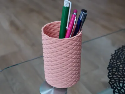 Textured toothbrush cup or pencils cup