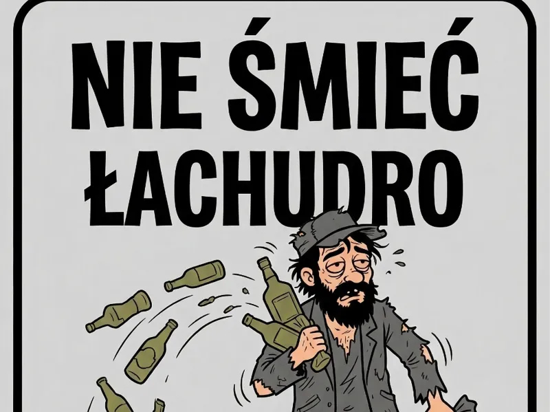 SIGN Nie Śmieć Łachudro