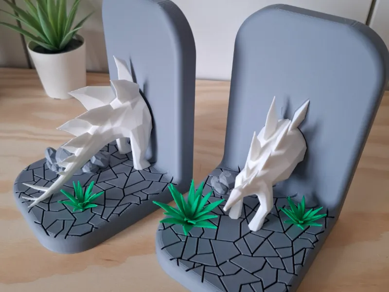 Stegosaur Book Stand (Low-Poly)