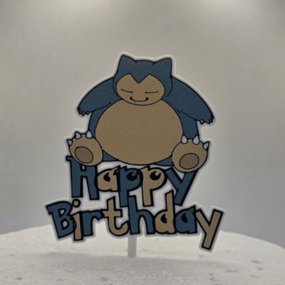 Snorlax Happy Birthday cake topper 