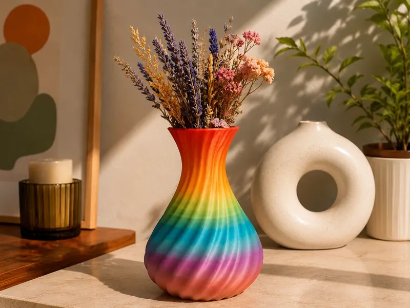 Big Rainbow Twist Vase