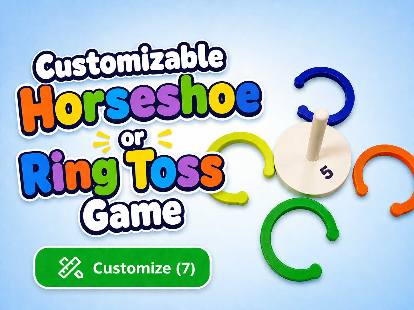 Custom Horseshoe or Ring Toss Game
