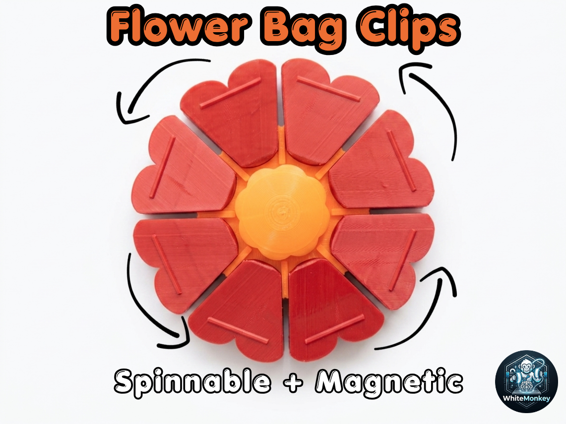 Magnetic Spinnable Flower Bag Clips