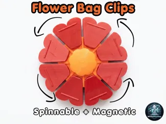 Magnetic Spinnable Flower Bag Clips