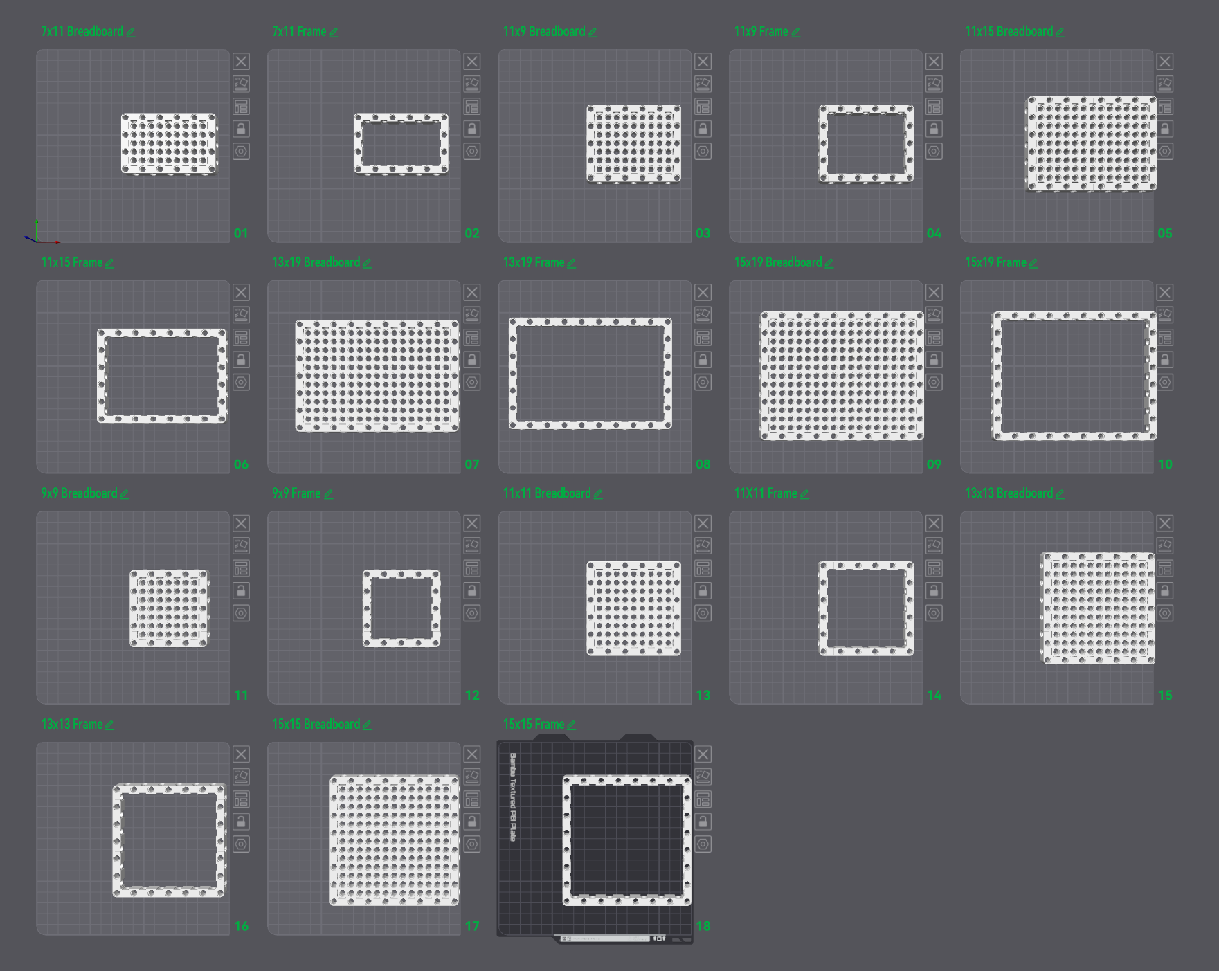 Miniatura 1 do modelo 3D Technic Baseplates and frames, various sizes