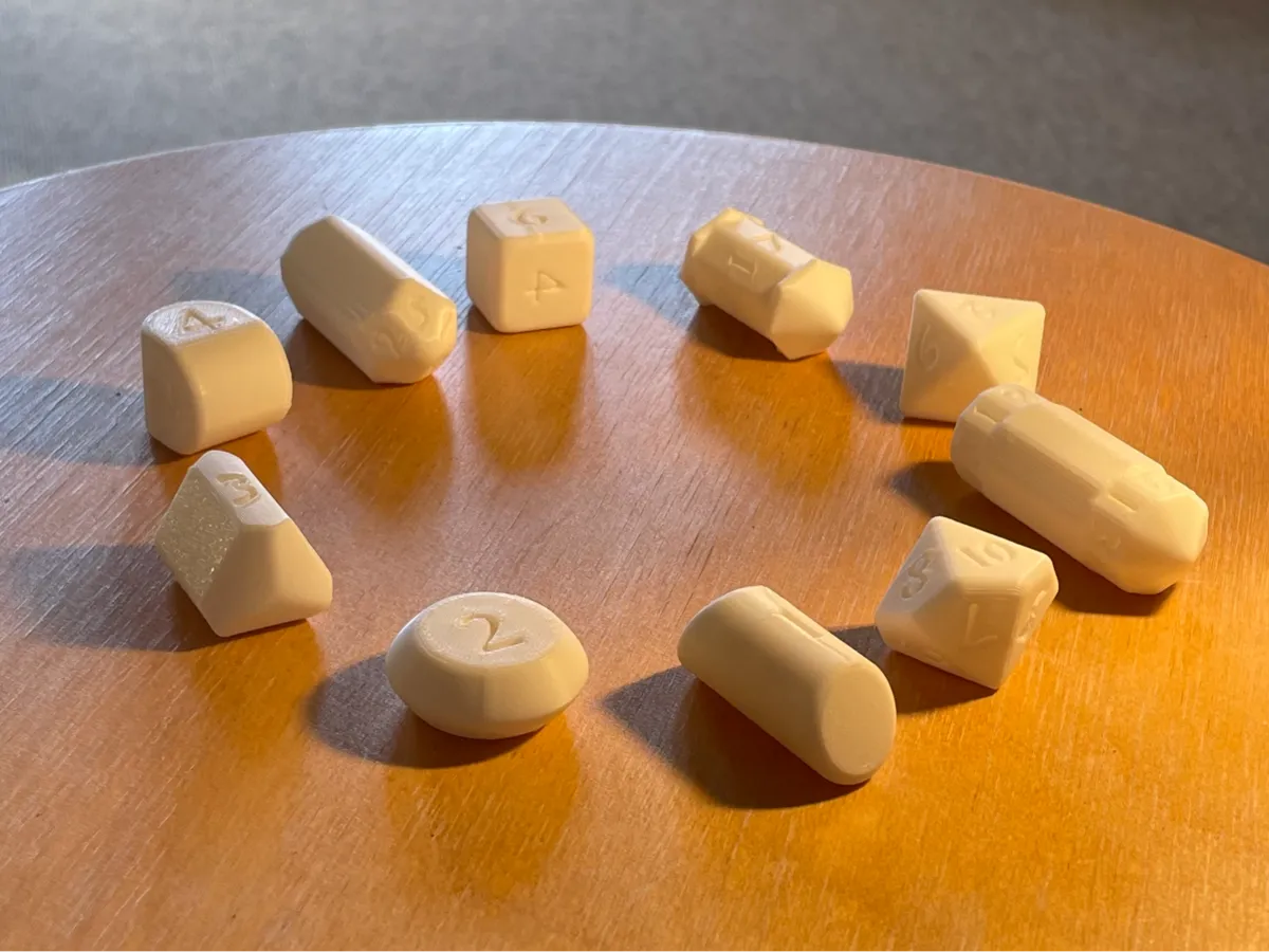 Set de dés complet D1 à D10