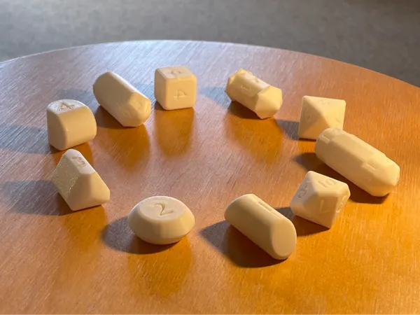 Set de dés complet D1 à D10