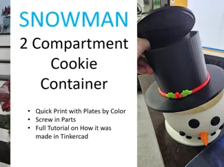 Snowman Cookie Container  with Screw in Parts
