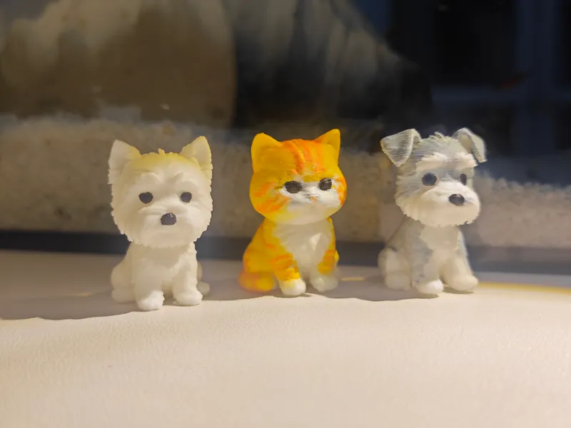 Q版微缩小动物系列（西高地、短毛猫、雪纳瑞）