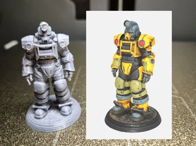 Fallout Excavator PowerArmor Miniatur 49mm