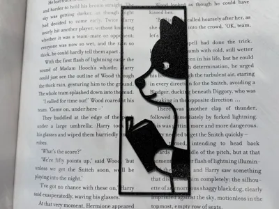 Dog Reading Book Bookmark