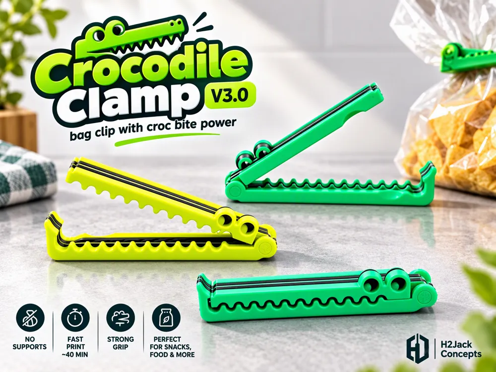 Crocodile Clamp 3.0 - Free 3D Print Model - MakerWorld