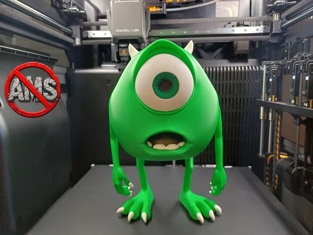 Accesorio para impresora 3D: Mike Wazowski / No AMS. Referencia del modelo original.