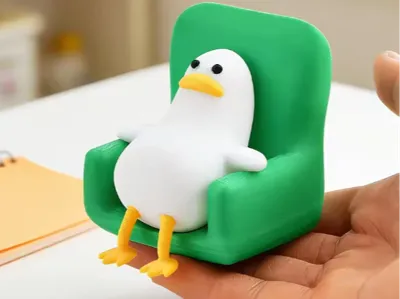 Cute Sitting Tired Duck – Easy 3D Print