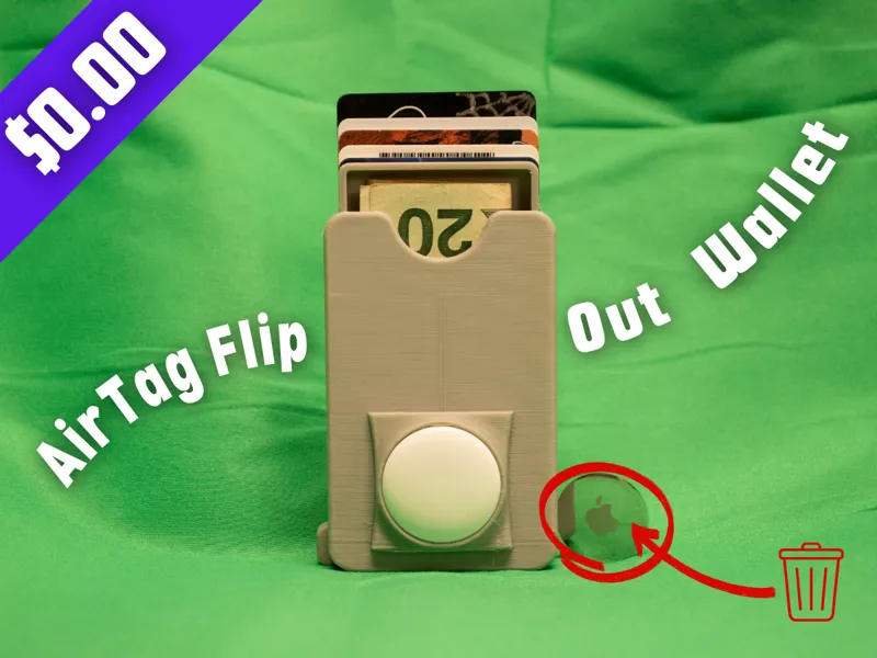 AirTag Flip Wallet with Cash Drawer