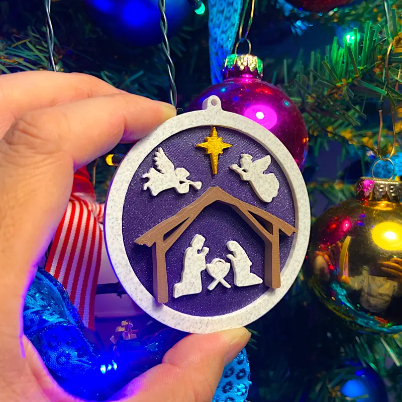 Nativity Scene Christmas Ornament - Elegant Holiday Decor