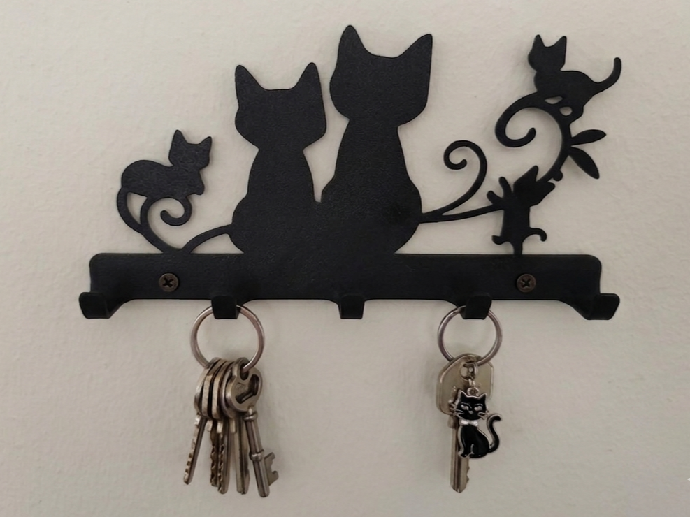 Katzenfamilie Schlüsselbrett