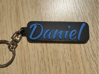 3d personalised name keychain Daniel 65mm