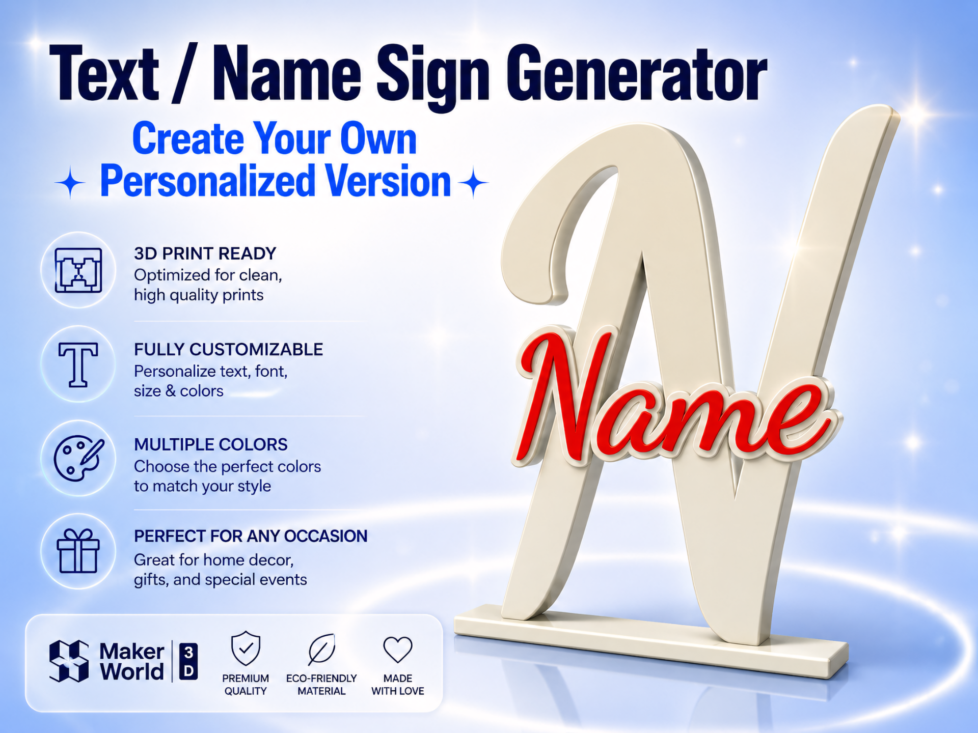 Text / Name Sign Generator - Customizable 
