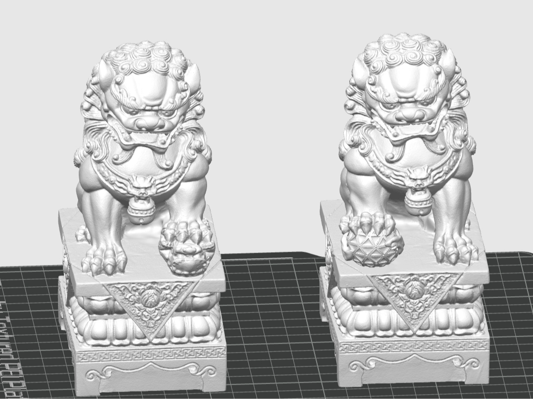 Miniatura 3 do modelo 3D 中国石狮子摆件，精雕刻