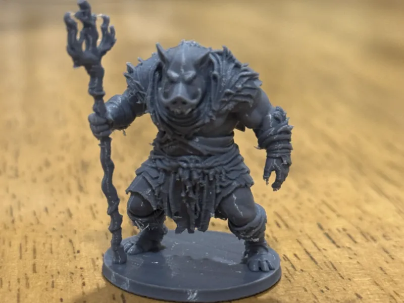 32mm Druid Boar pig  Miniature  Tabletop RPG D&D 