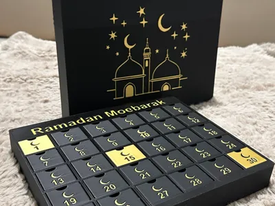 Ramadan Countdown Calendar with Sliding Boxes 