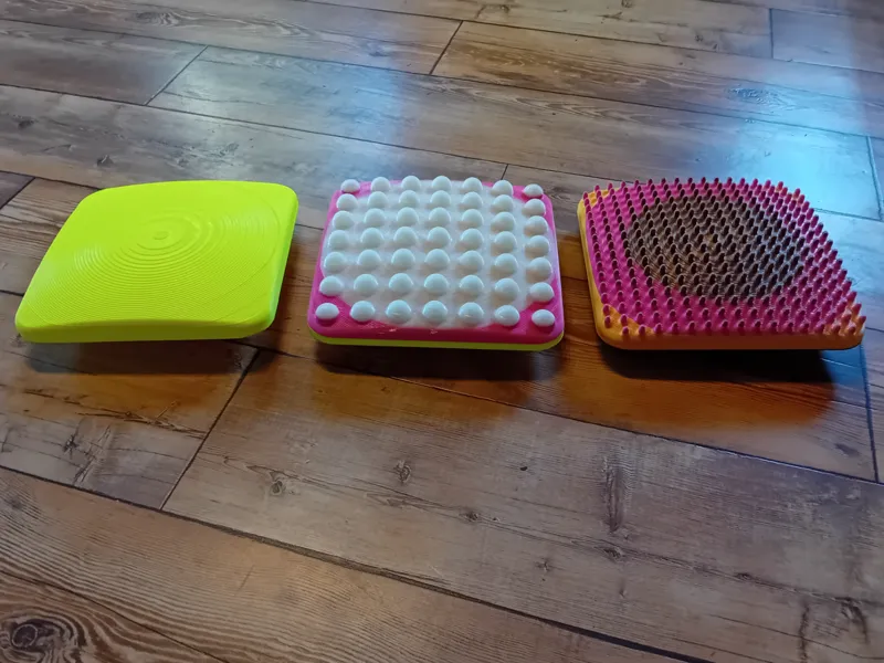 Board for balance exercises, with acupressure