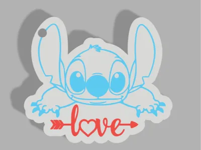 Stitch Love Keychain