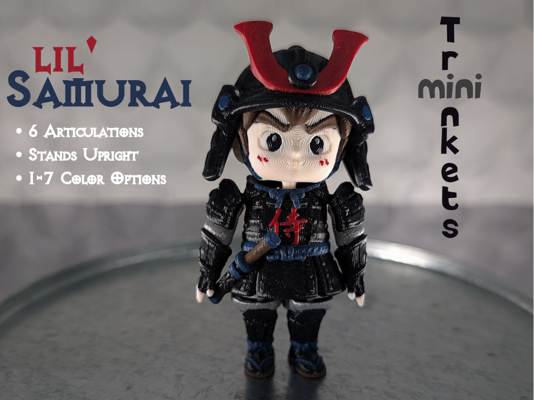 lil' Samurai Flexi (Chibi Japanese Warrior)