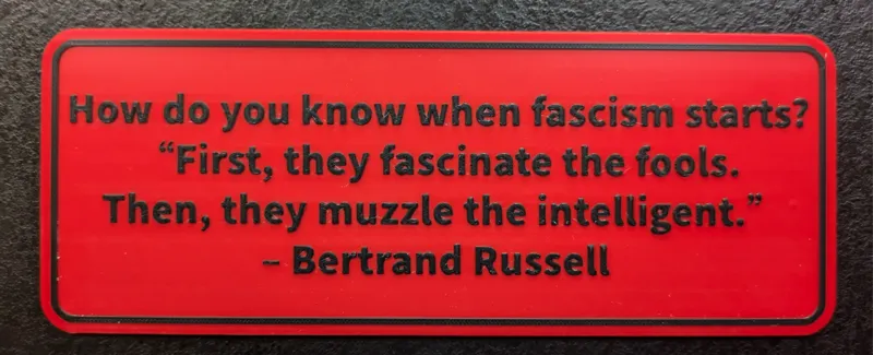 Fascism Quote Sign